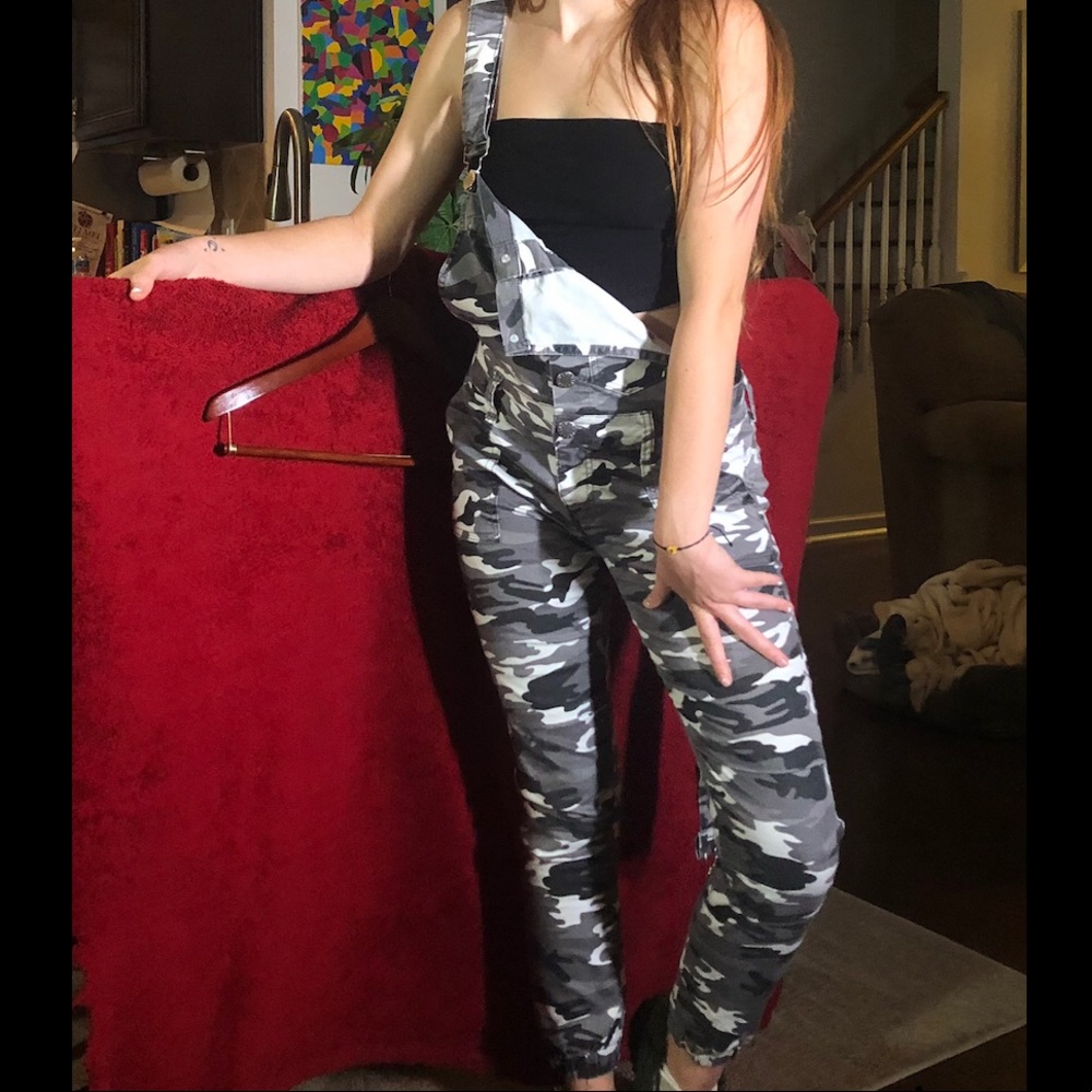 VIP Y2K camo overalls